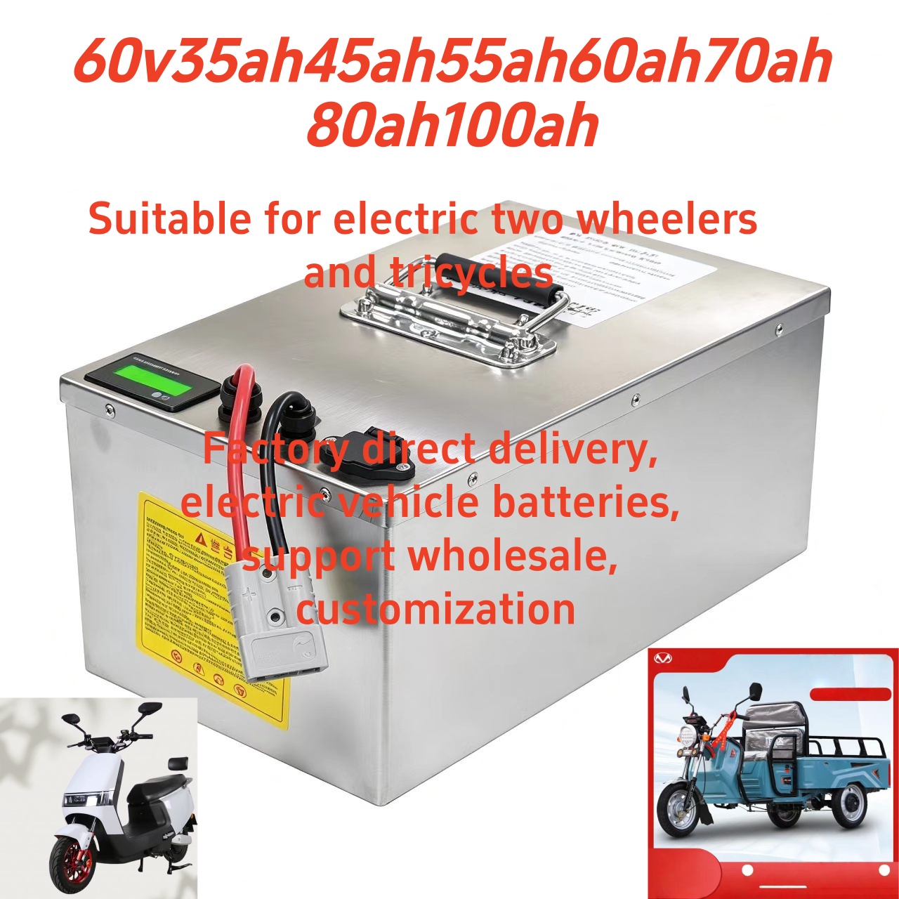 60V 50Ah Electric Scooter Battery - Paket Baterai LiFePO4 60V35Ah 50Ah 100Ah